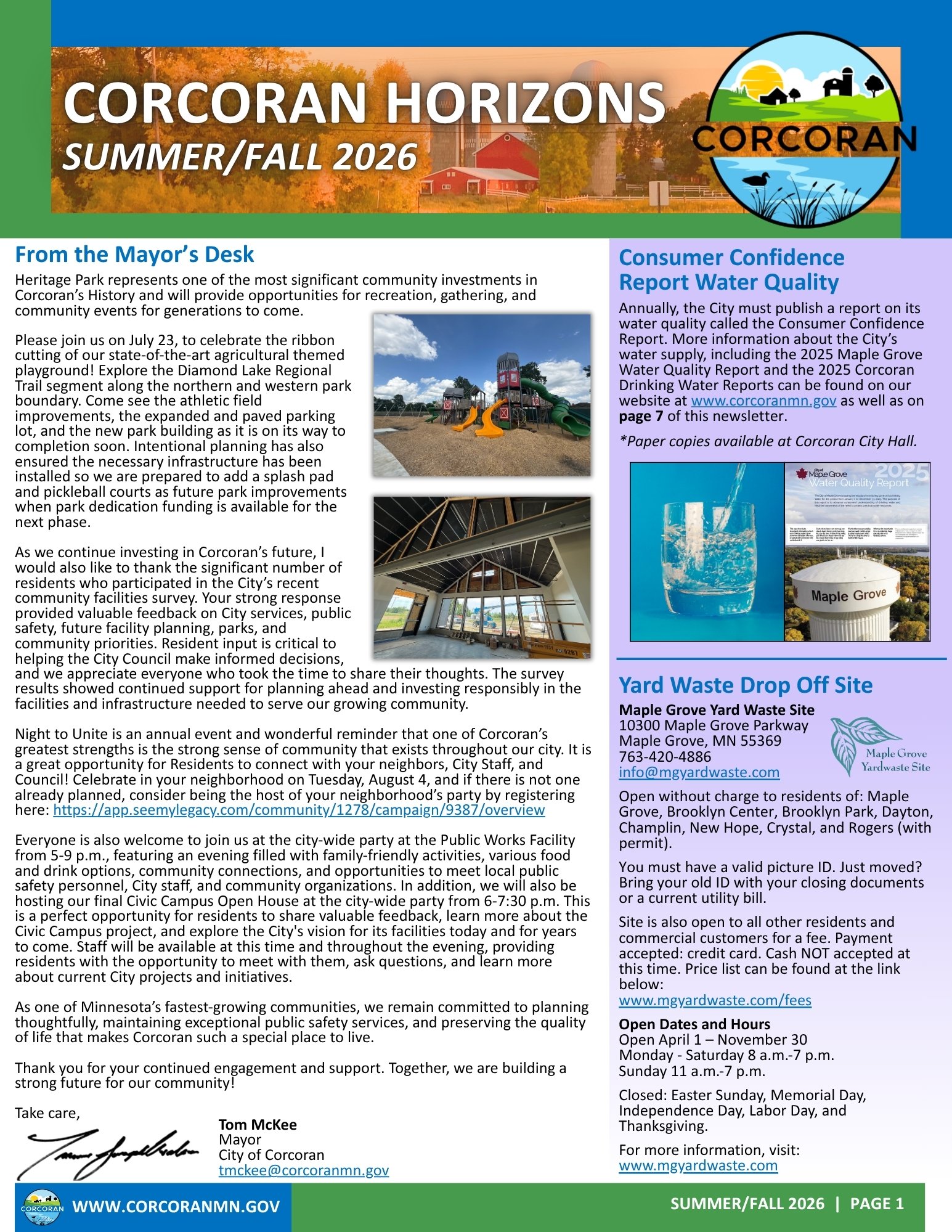 Corcoran Quarterly Newsletter Summer Fall 2026 Edition Cover Image